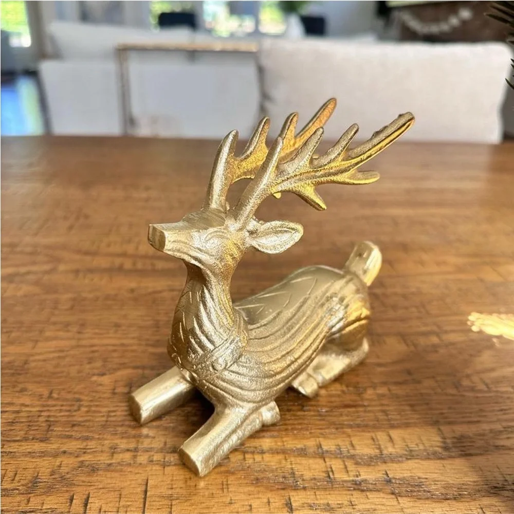 Christmas Metal Sitting & Standing Deer Gold - Threshold™